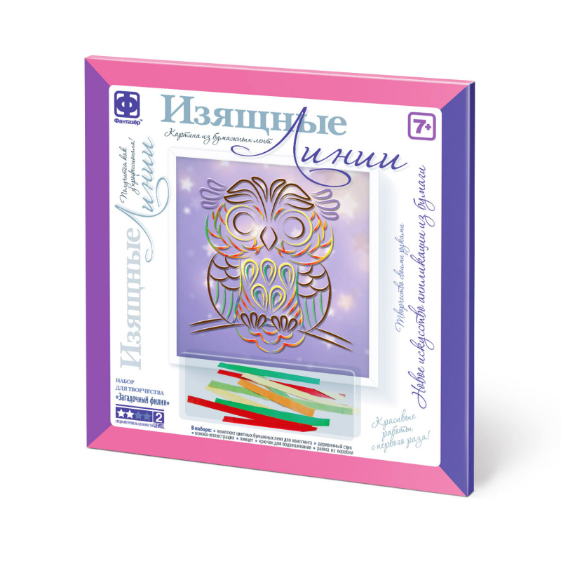 967106 Картина из бумажных лент Изящные Линии. Загадочный филин