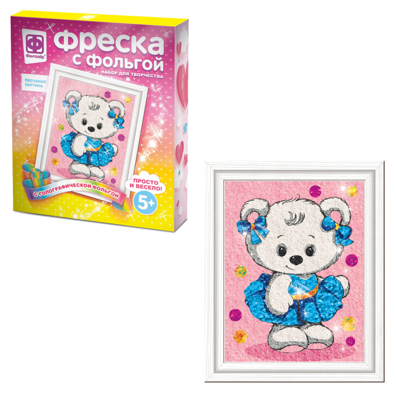 407310 Фреска с фольгой Снежинка