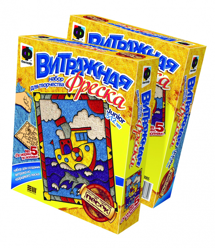 408005 Витражная фреска, По морям, по волнам